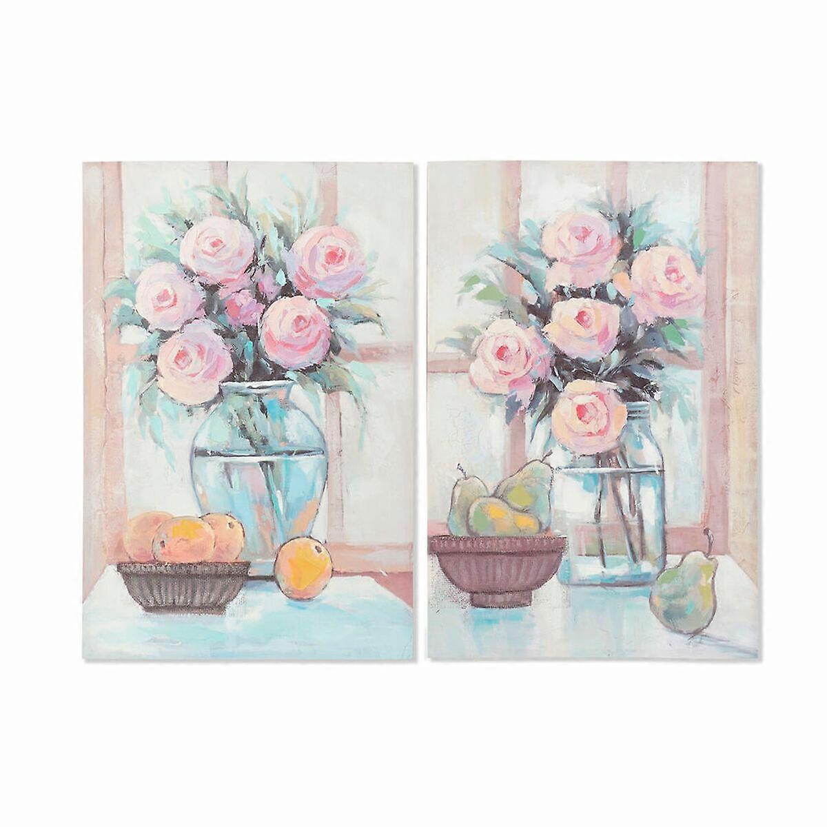Canvas DKD Home Decor Canvas Wood MDF 60 x 2.5 x 90 cm