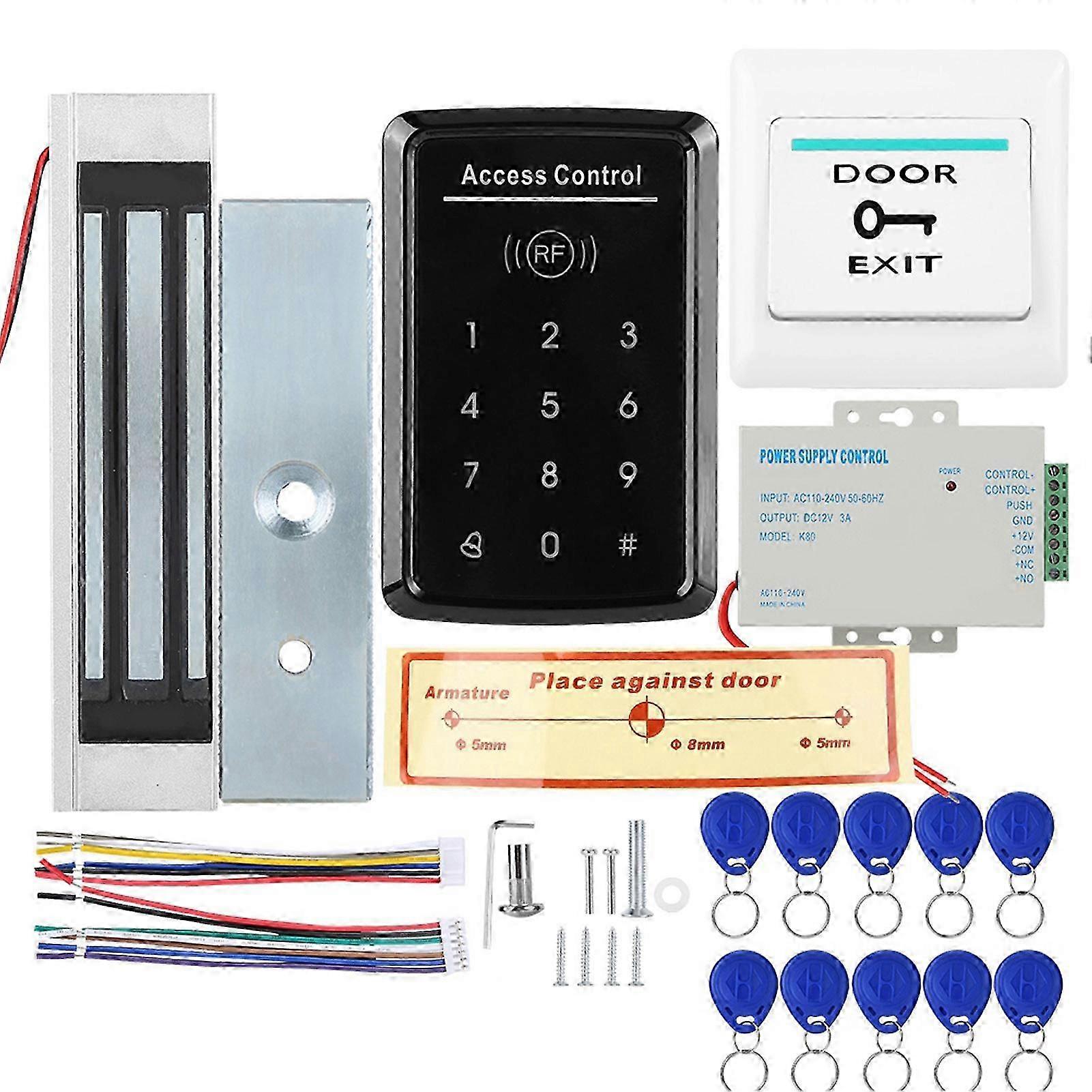 Rfid 125khz Card Reader Password Access Control System 180kg Electromagnetic Lock