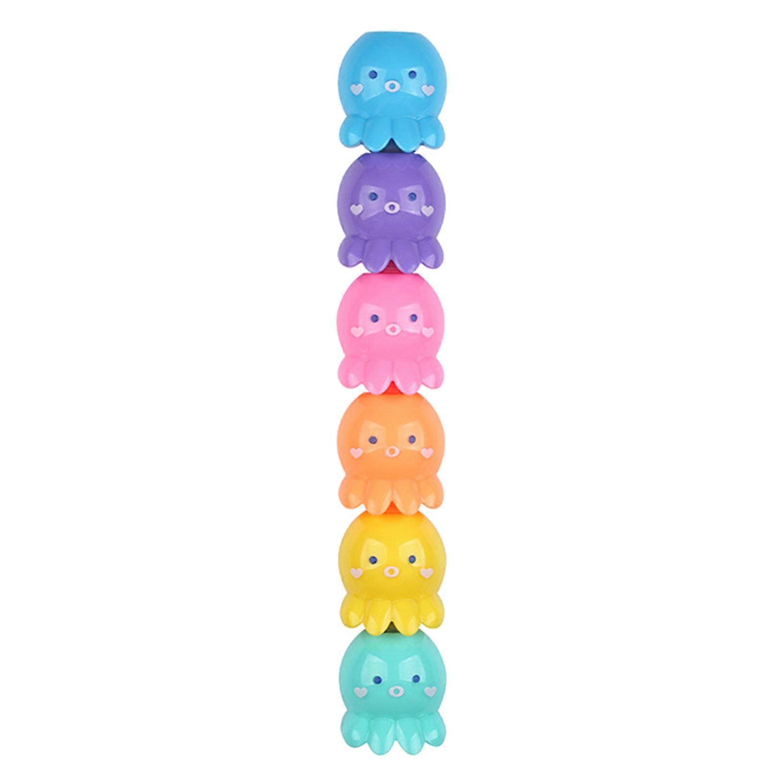 5PCS Cute Chisel Tip Marker Pen Octopus Highlighters for Xmas Class Rewards Party Goody Bag Fillers School Incentives
