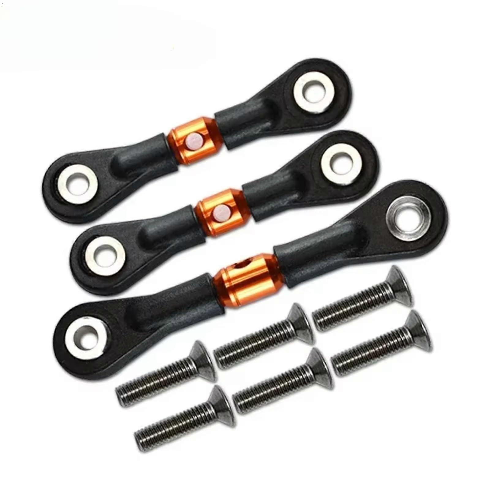 RC Upgrade Parts for Tamiya TT02 TT02T 1/10 RC Car 3Pcs Steering Link Rod Orange