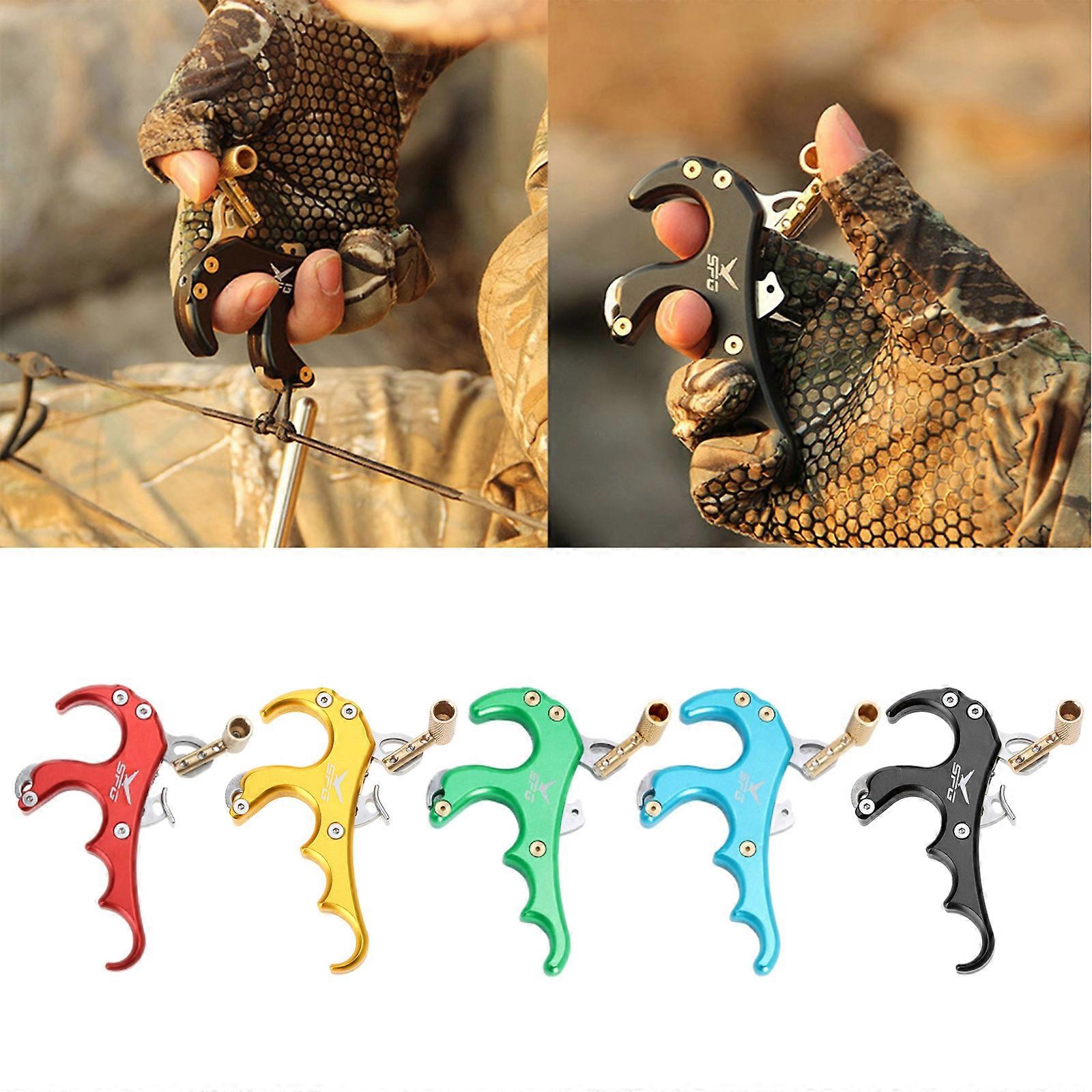 4 Finger Grip Thumb Trigger Release Assistant Compound Bow Archery Release Aids