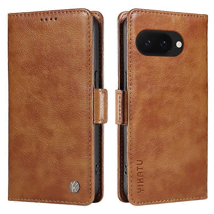 YIKATU YK-007 Compatible For Google Pixel 9a Case Side Buckle PU Leather Phone Cover Litchi Texture