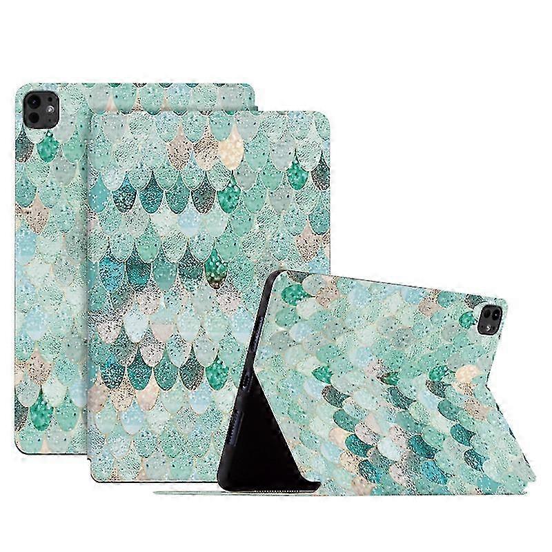 Pattern Print Leather Tablet Cover for 11-inch Tablet, Compatible with iPad Pro 11 (2024), Features Auto Wake/Sleep Function