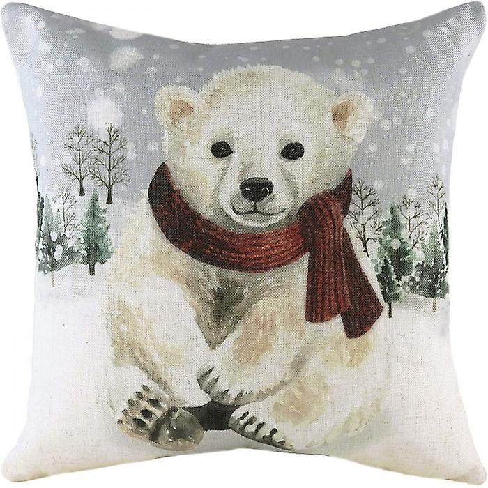 Evans Lichfield Snowy Polar Bear Cushion Cover