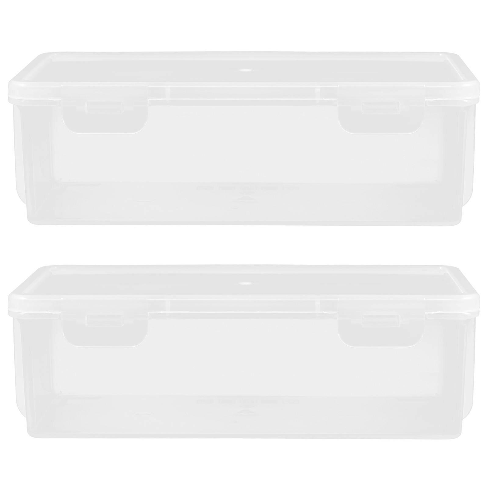 2pcs Transparent Storage Box with Lid, Stackable Plastic Organizer for Makeup Brushes, Pencils, and Office Supplies, Multi Functional Home and Office
