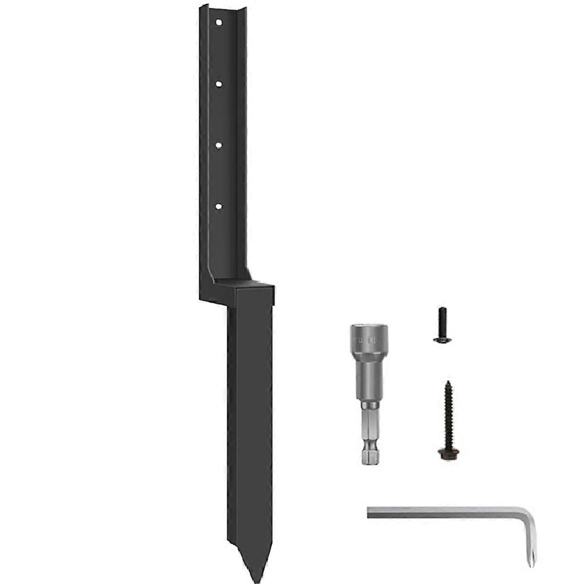 Heavy Duty Steel Fence Post Repair Kit, Fence Post Stakes Anchor Ground Spike for Repairing Wooden
