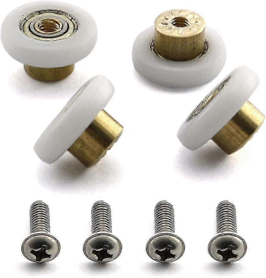 4pcs 19mm Shower Door Rollers Wheels Replacement with M4 Screw