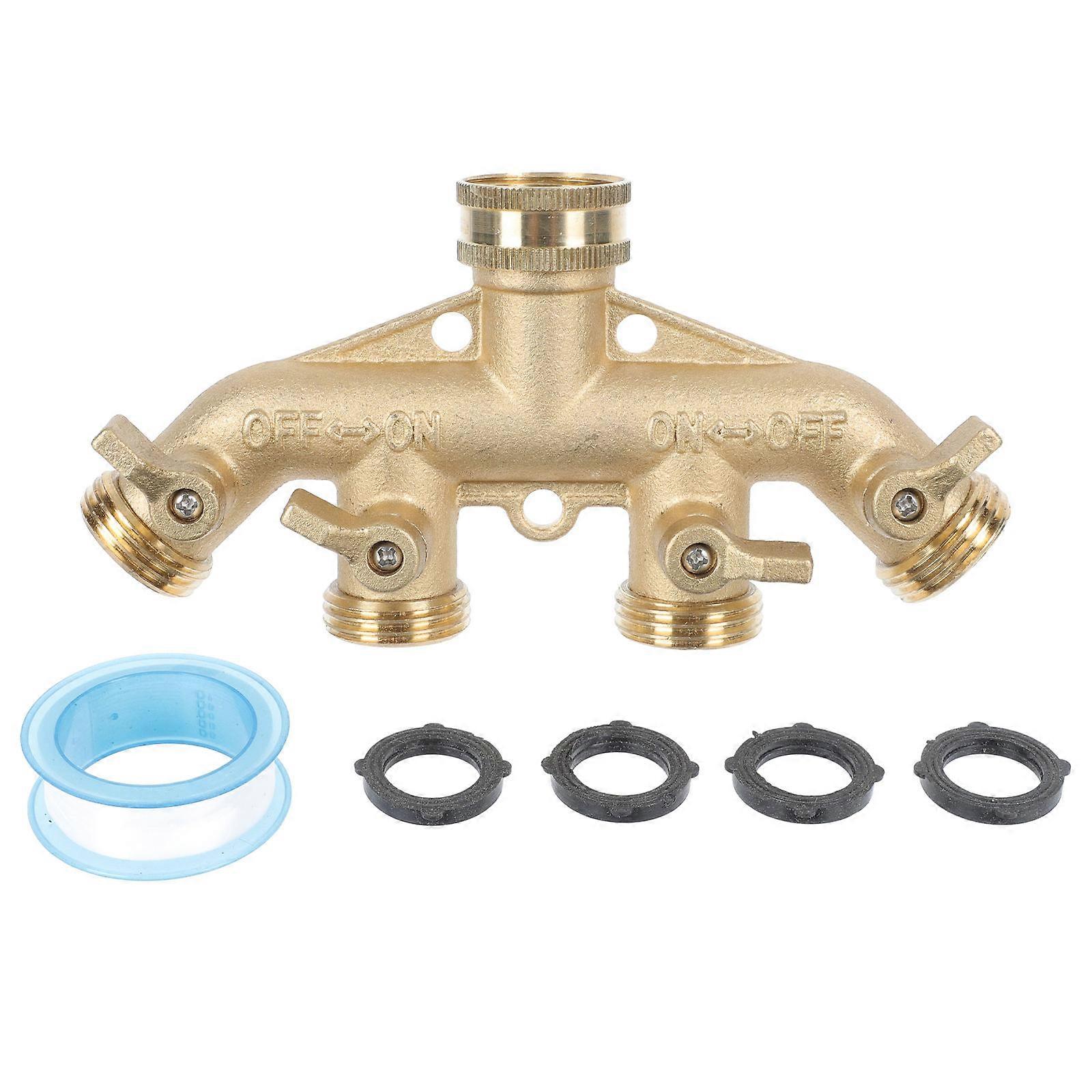Brass Hose Splitter with Quick-On-and-Off Switches