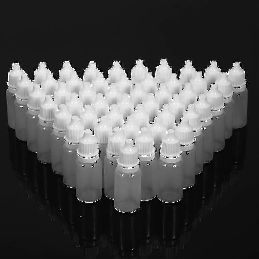 50pcs 10ml Volume Empty Squeezable Bottles Eye Container Dropper