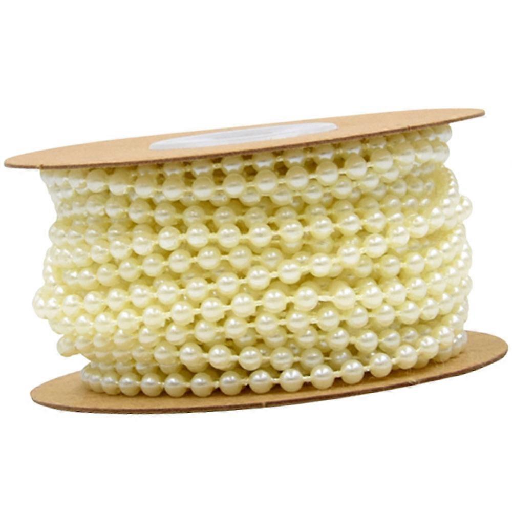 Beads For Jewelry Beige ABS Round Bead Chain Garland Adjustable Length DIY Projects 10M Roll