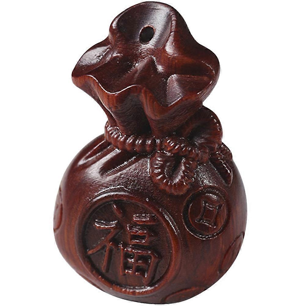 Wood Craft Keychain Charms Money Bag Shaped Pendant Retro Style Diy Adornment 3.70X2.50X1.80CM 1Pcs