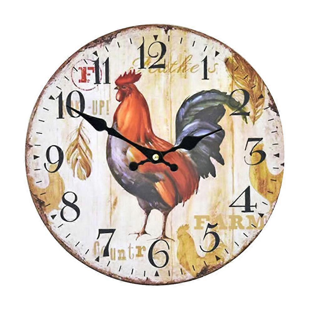 Frameless Wall Clock Bamboo Office Use 30x30x3cm Home Decor 1Pack