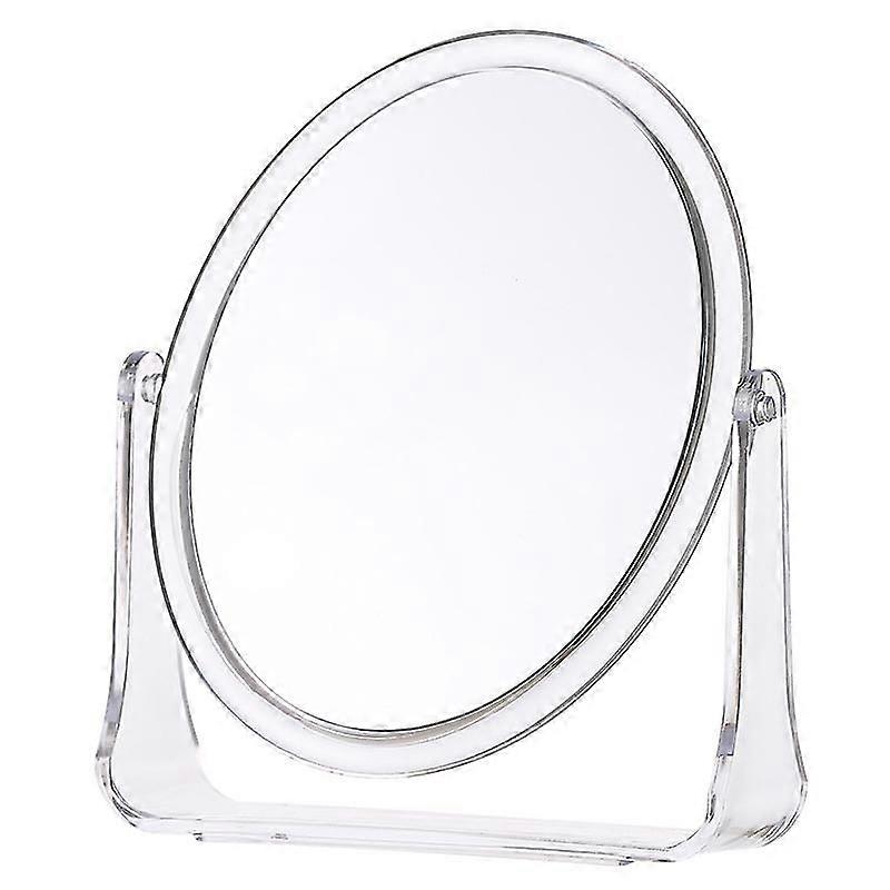 Transparent Double Sided Rotating Tabletop Makeup Mirror Square Oval Tabletop Dressing Mirror