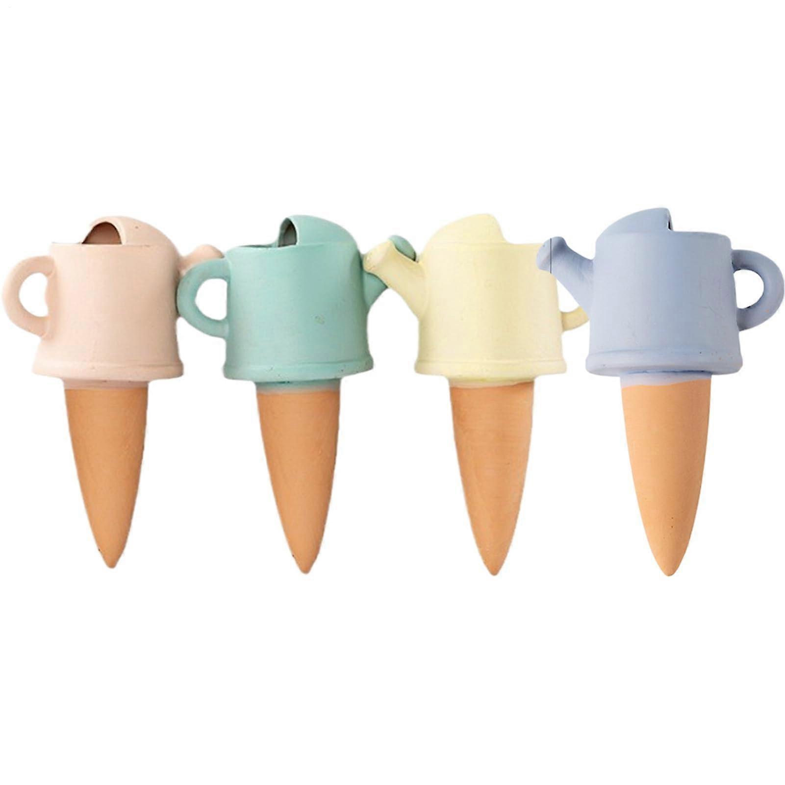 Terracotta Watering Sticks  Clay Cone for Indoor Plants  Set of 4