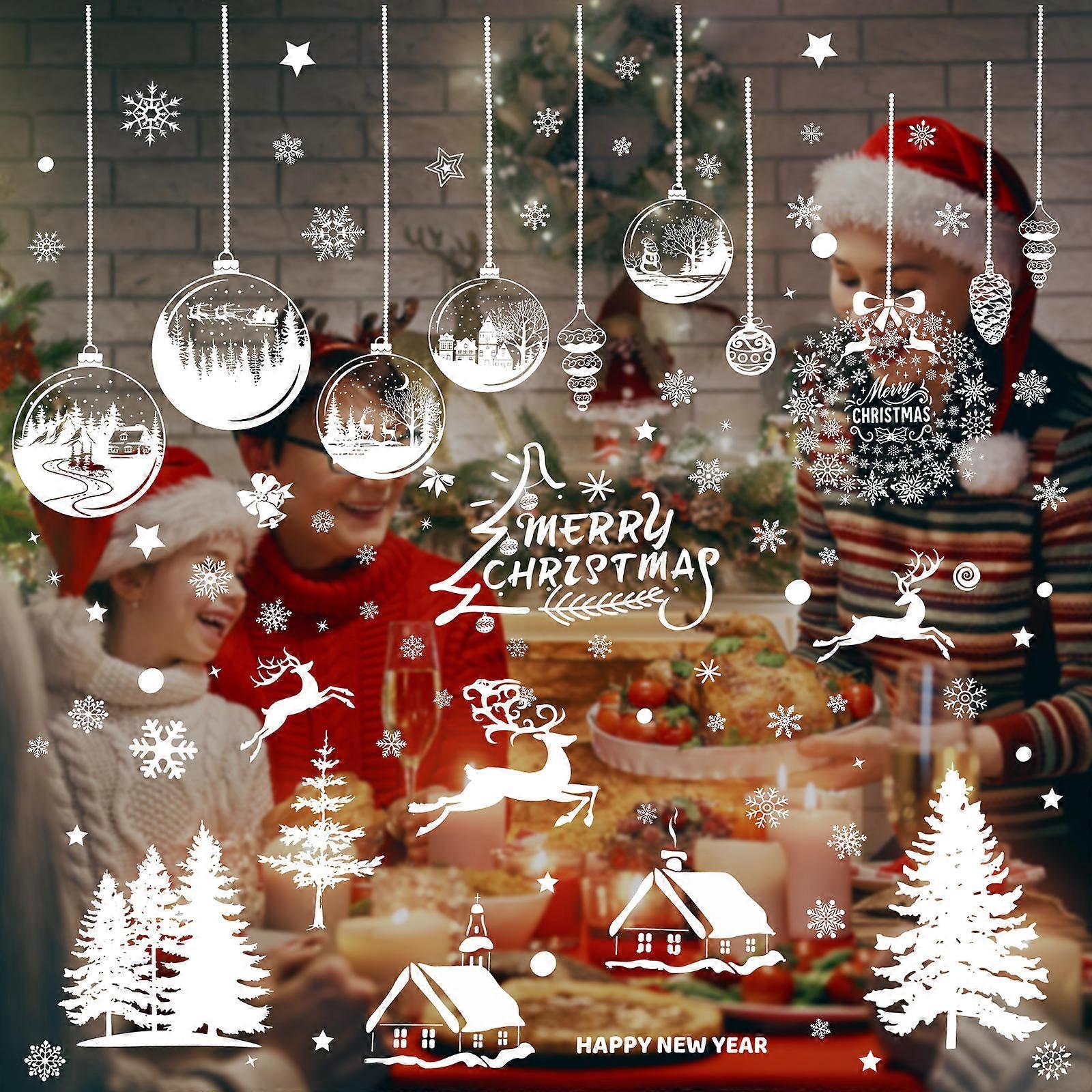 Window Cling Snowflakes Static Cling PVC Material Square Round Star-Shaped Decorations For Windows 9 Sheets