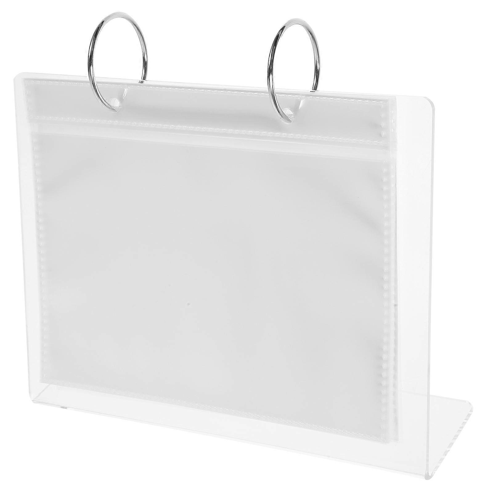 Acrylic Flip Photo Album Stand for Desk, Landscape Double Sided Display Frame, Book Holder for Home and Office Decor