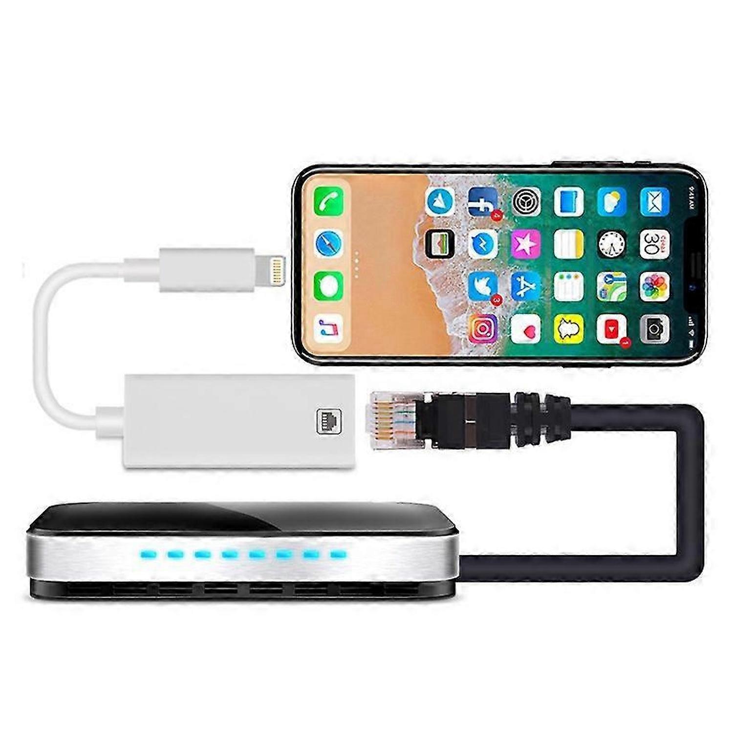 Adaptér Lightning na Ethernet pre iPhone iPad 100Mbps RJ45 Ethernet LAN sieťový adaptér