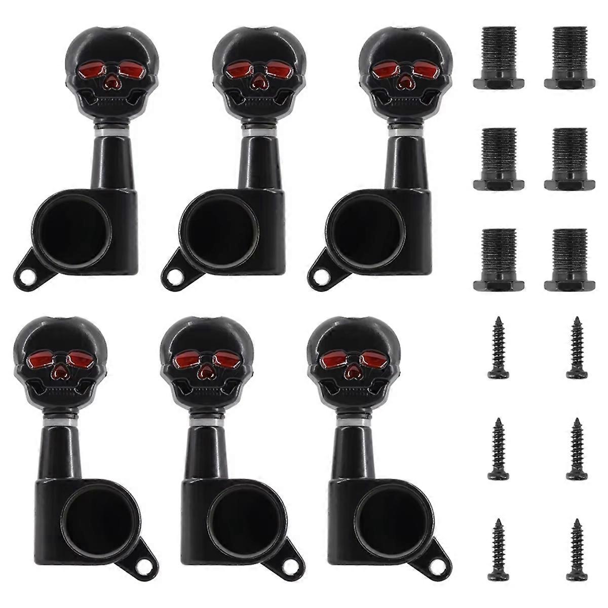 6PCS Skull Head Guitar Tuning Peg Replacement Parts 3L3R