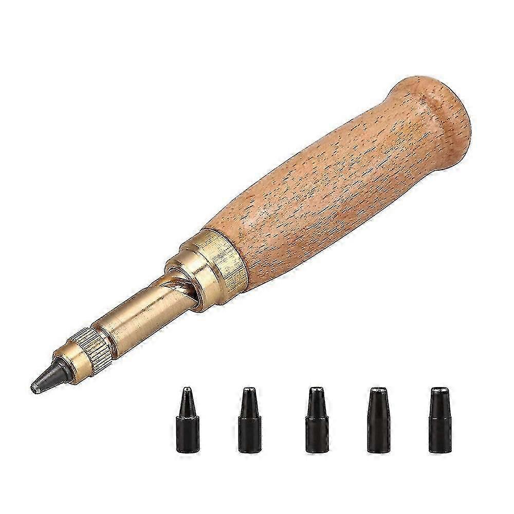 Automotive Leather Screw Punch, 6 Tips, Sizes 1.5-4mm, Replaceable Hole Punch For Sewing, Leather And Paper Betterlifefg