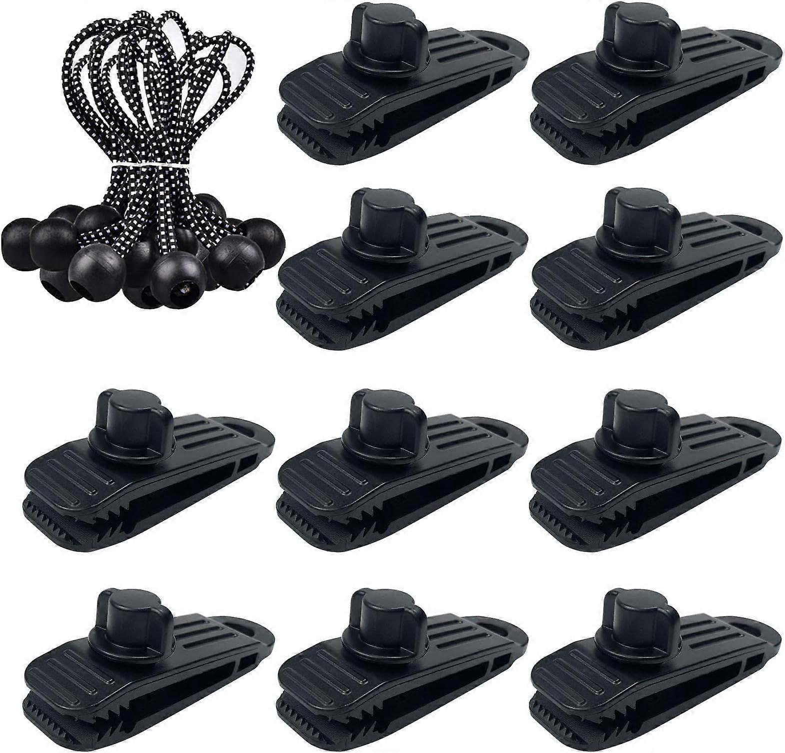 20pcs outdoor camping windproof tent clips, elastic rope