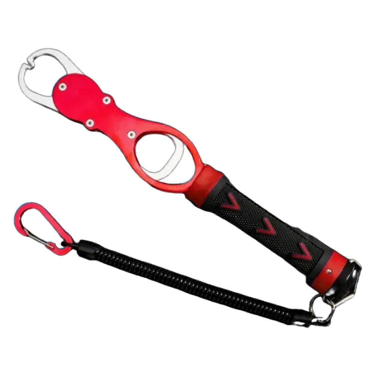 Angeln Lip Grabber With Scale Aluminum Alloy Fish Grabber Controller Clamp Fish Hook Catch Remover Easy To Operate Red
