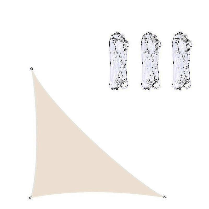 4x4x5.7mベージュトライアングルシェードセイル、ガーデンパティオプールキャンプ用防水