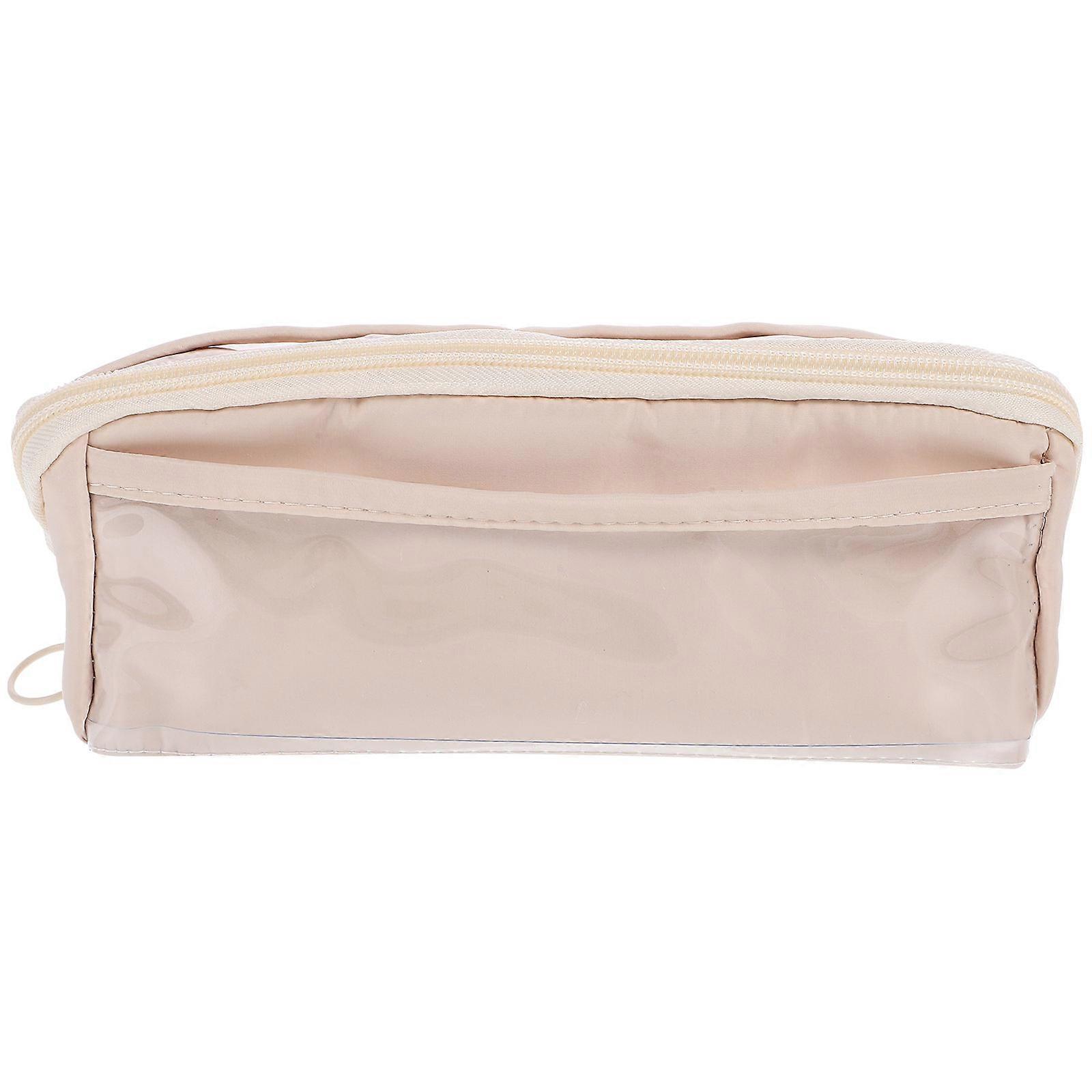 Large Capacity Pen Bag Pencil Case School Supplies Rectangular Light Blue 8.7X3.5X3.5in 1Pcs