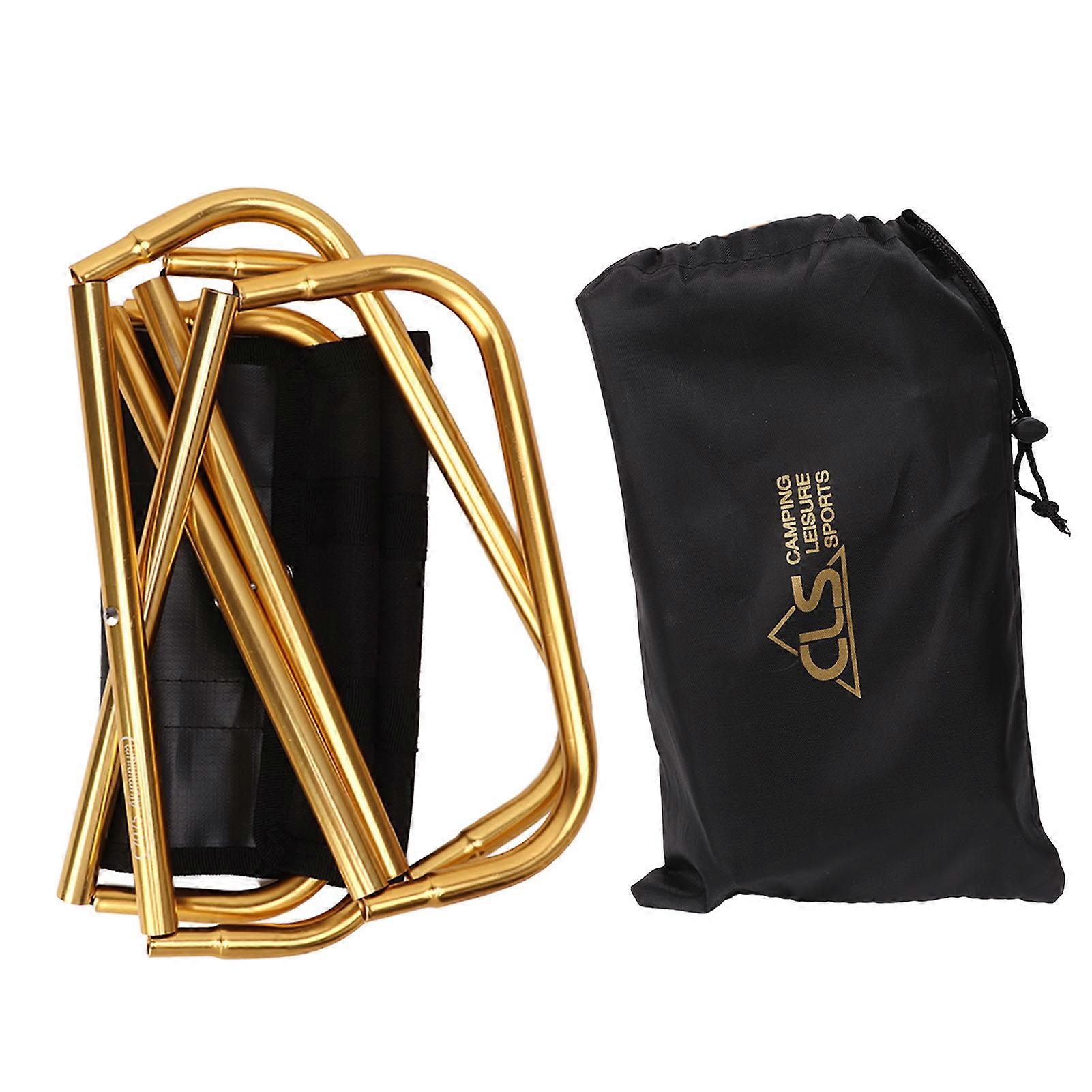 Outdoor Folding Chair Aluminum Alloy Fishing Chair BBQ Camping Foldable Stool Portable Train Stool Black