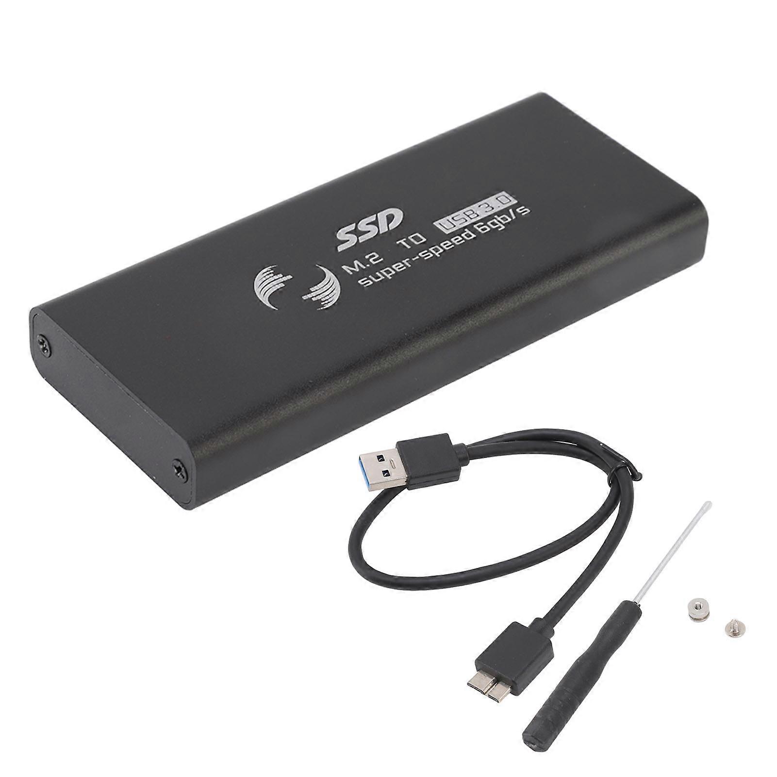 M.2 to USB 3.0 6Gbps Adapter Enclosure, Black, M.2 SSD Adapter for 30x30mm and 50x30mm External SSD Hard Drive