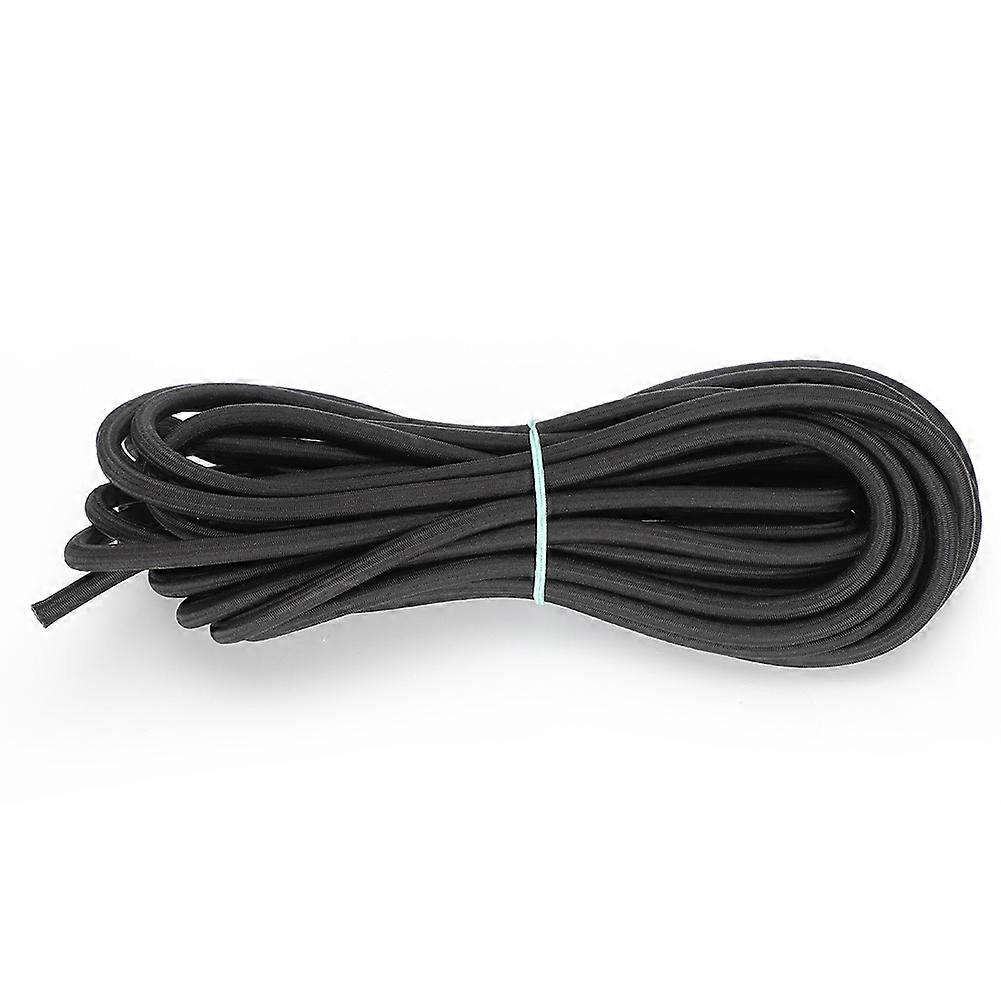 Cordon élastique rond de 7 mm, 10 m, pour vêtements, avec une forte élasticité, pour le bricolage, noir
