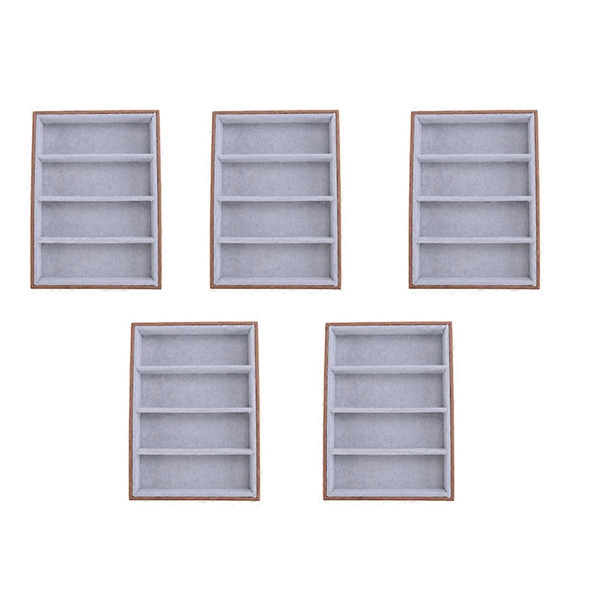 Sunglasses Display Glasses Cases 4 Grids Sunglasses Display - Brown