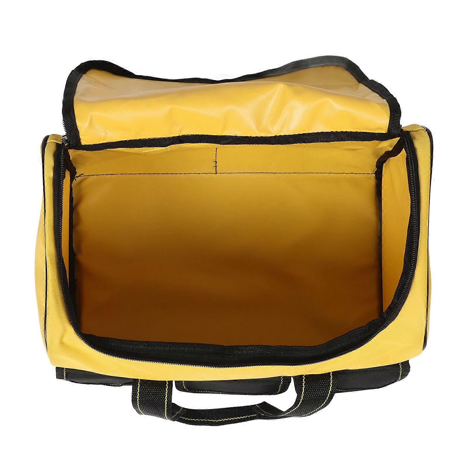 Waterproof Tool Bag Organizer with Handle for Electricians Carpenters 36.00X24.00X21.00CM Yellow Large Capacity 1Pcs