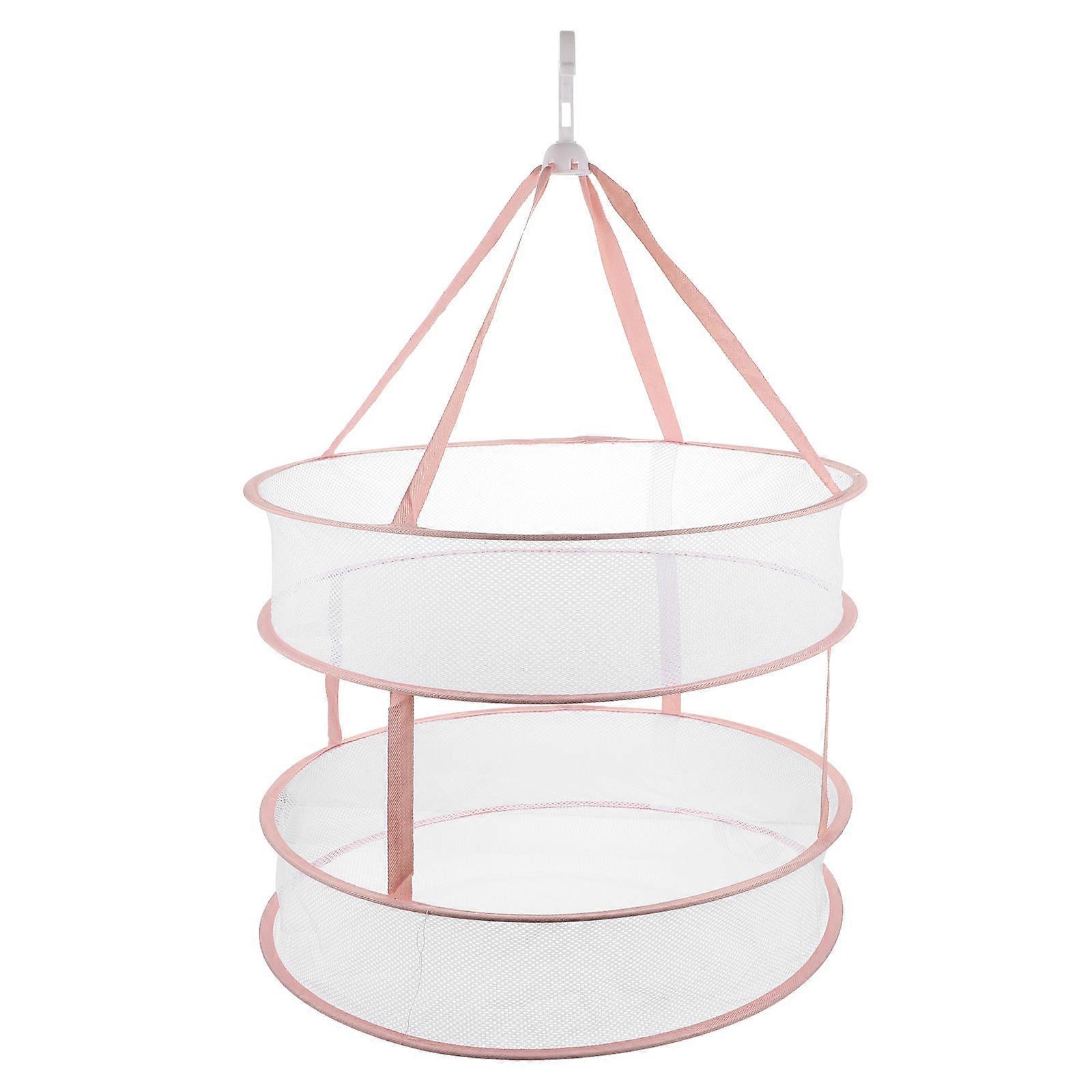 Clothes Drying Basket Home Use Laundry Drying Dual-layer Structure White 48x48cm 1Pack