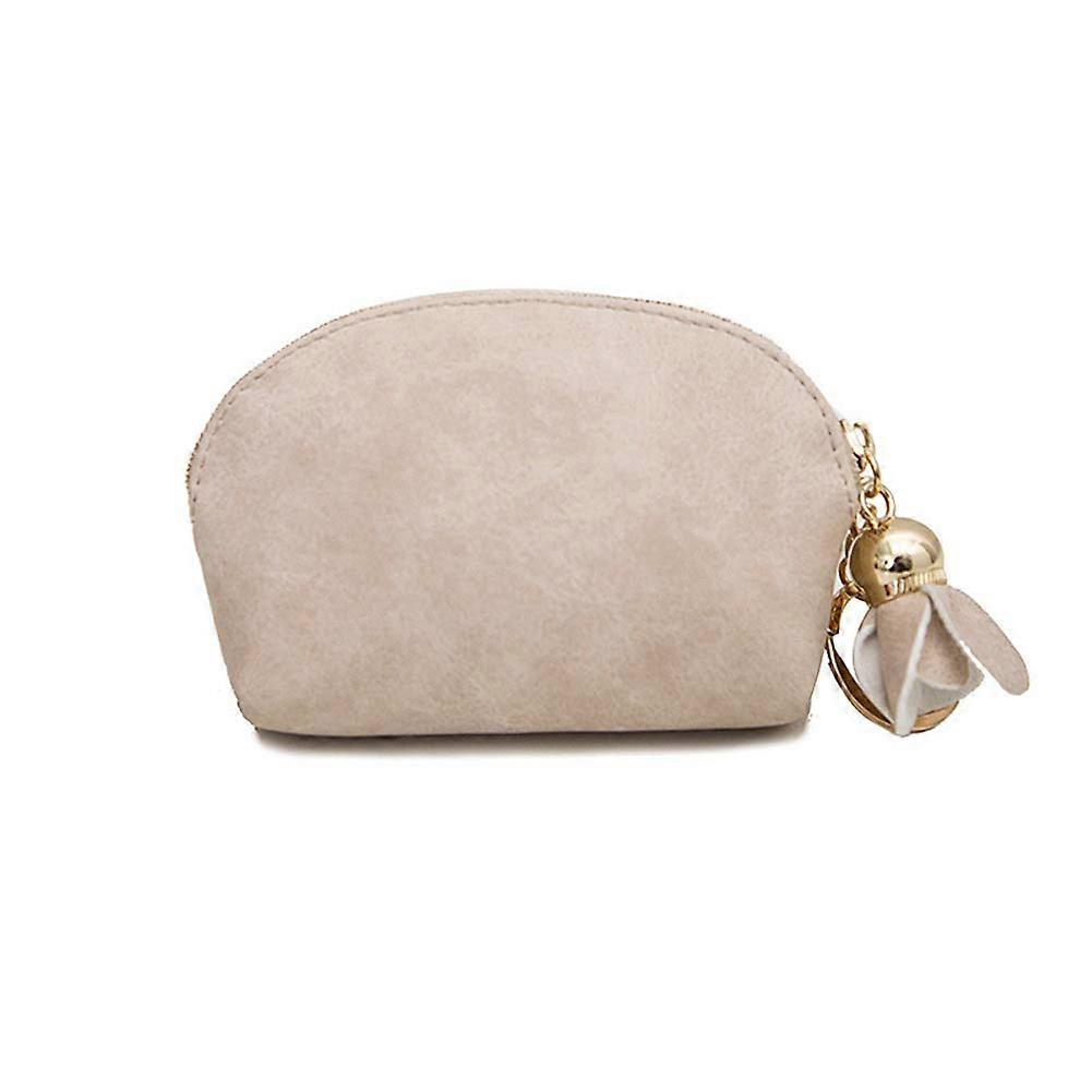 Women's Cat Wallet Mini Purse Coin Purse Card Holder Zip Case Travel Bag Mobile Phone Case Beige PU Leather Small Wallet