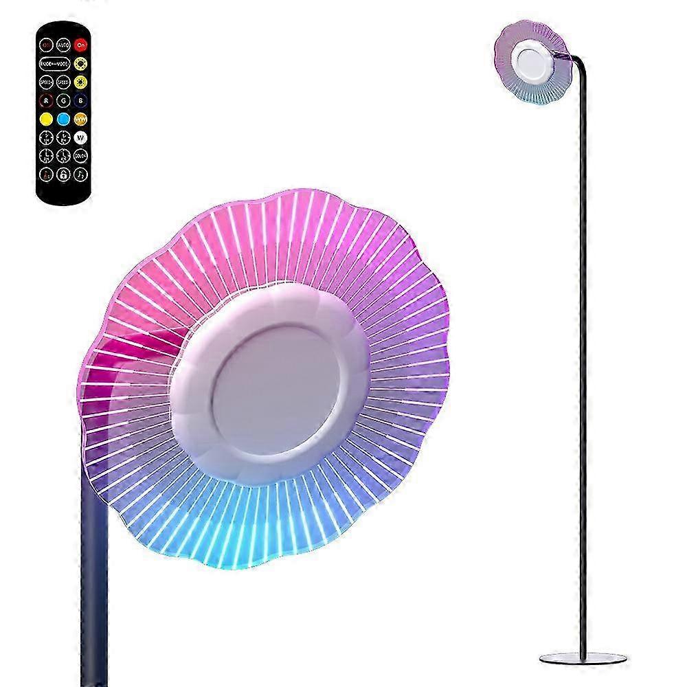 Bluetooth LED Floor Lamp with Music Sync and Remote Control for Ambient Lighting - US Plug