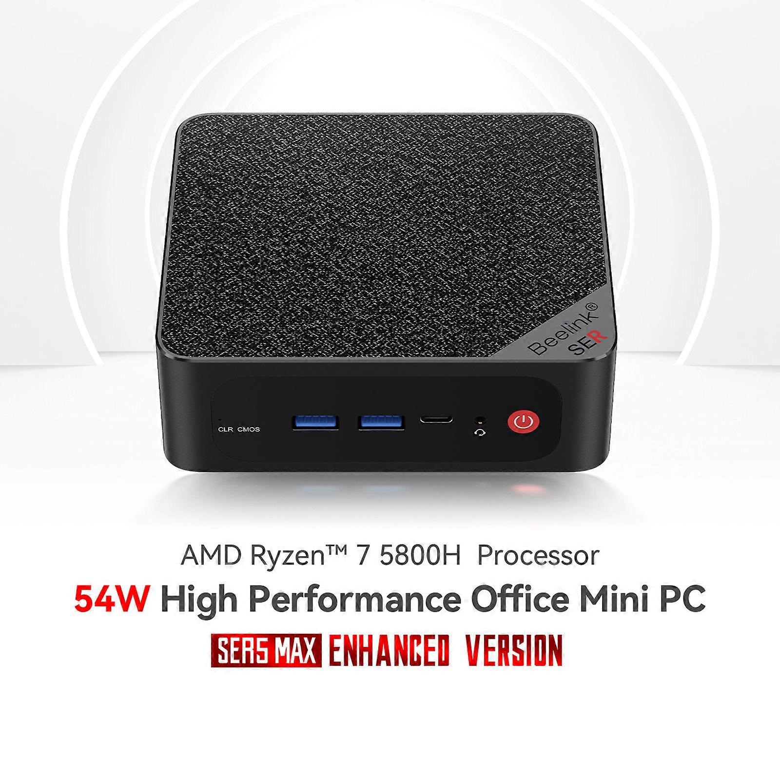 54W Mini PC with AMD Ryzen 5 5800H Triple Display Support (HD + Display Port + Type-C) BT5.2 + WIFI 6 8 Cores 16 Threads