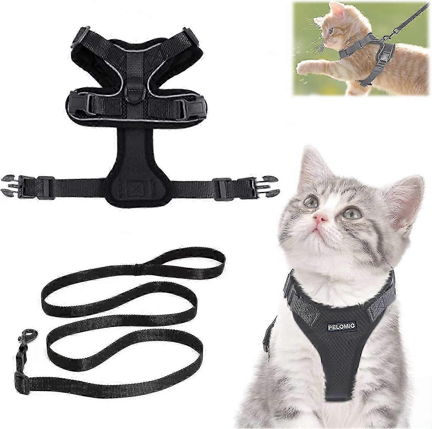 Cat Harness With Leash, Cat Harness And Leash, Adjustable Kitten Harness Leash Cat Harness