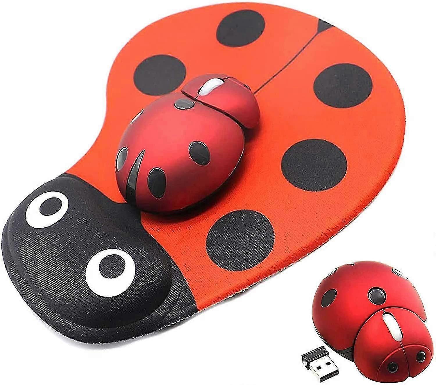 Wireless Mouse with Mouse Pad Cute Animal Wireless Mouse, Portable Mobile Optical Mouse
