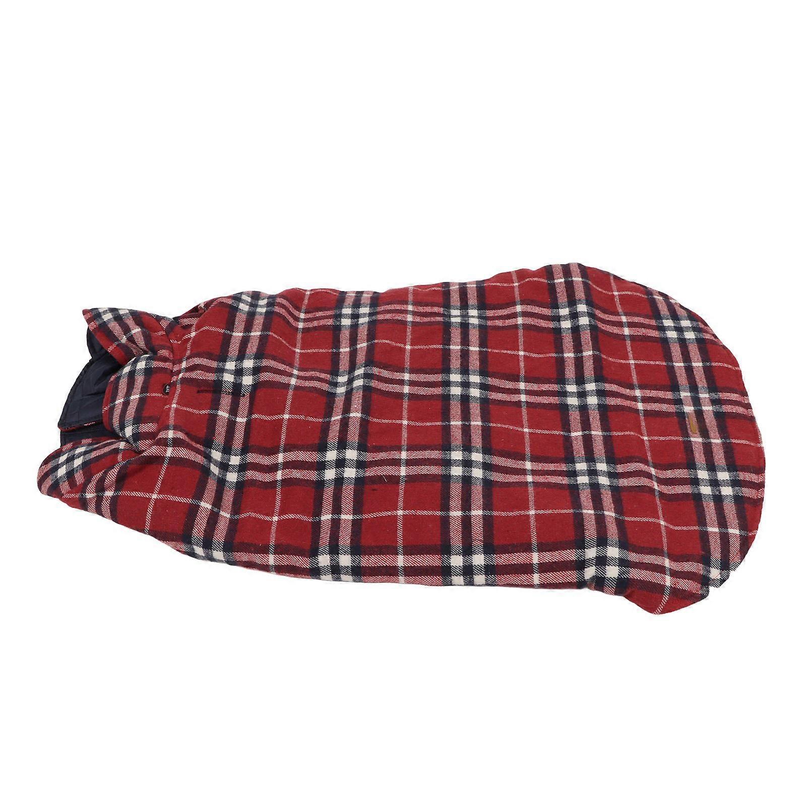 Dog Winter Jacket Hair Protection Cute Stylish Red Plaid Dog Warm Vest for Medium Large Dogs 4XL