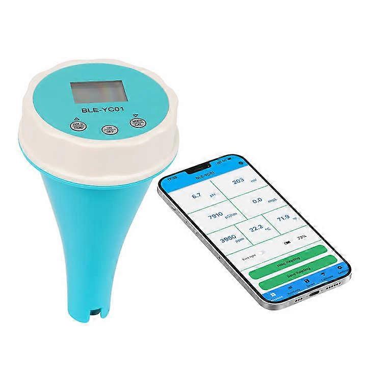 Bluetooth-Verbindung APP 6 in 1 Schwimmbad Wasserqualitätsmessgerät PH / ORP / EC / TDS Temperatur CL Restchlortester