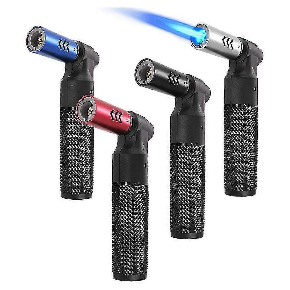 4 Pack Refillable Butane Torch, Jet Flame Windproof Mini Lighter - As Shown
