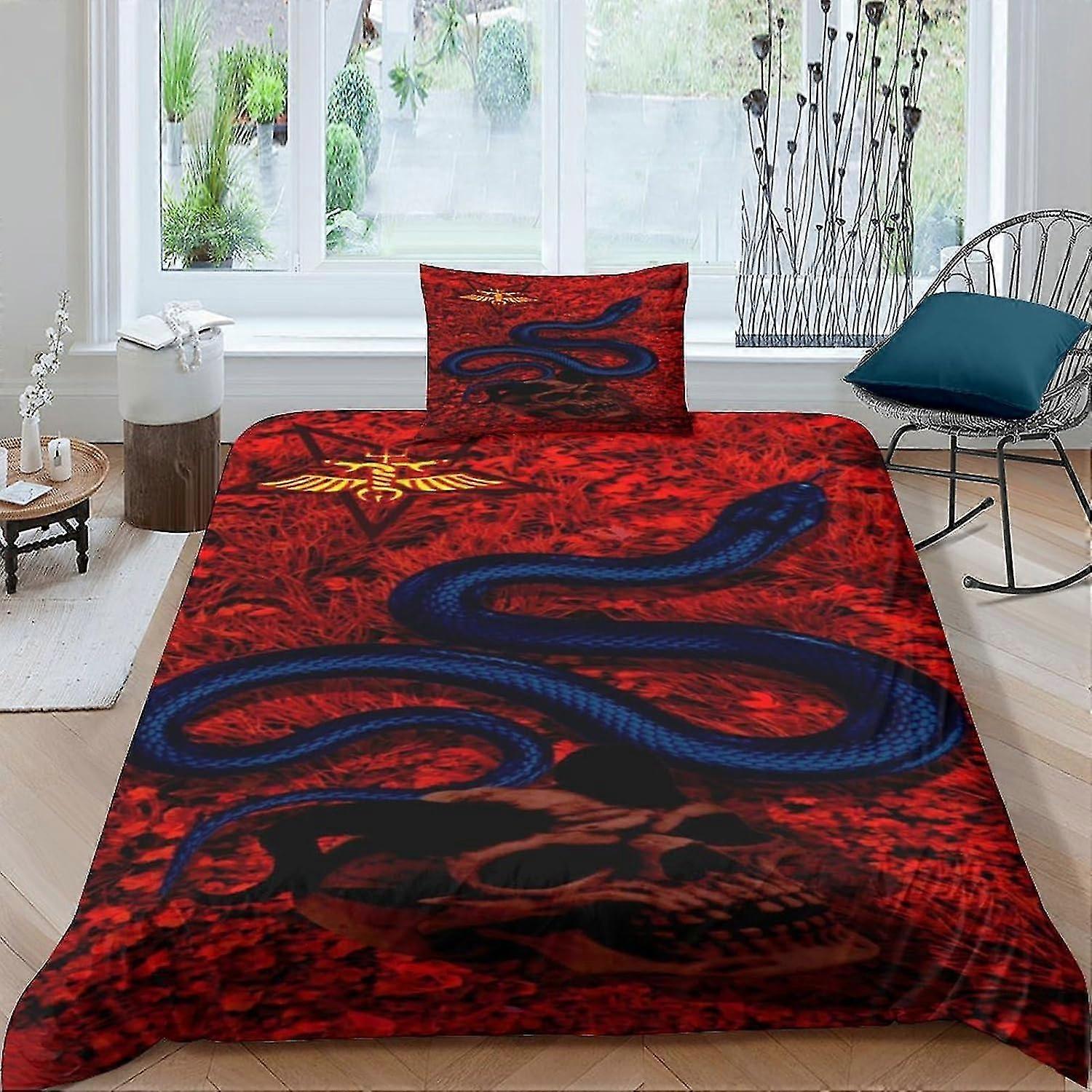 3D Printed Animal Pattern Bedding Set for Teens with Duvet Cover and Pillowcases, Microfiber Quilt Cover with Zipper Closure