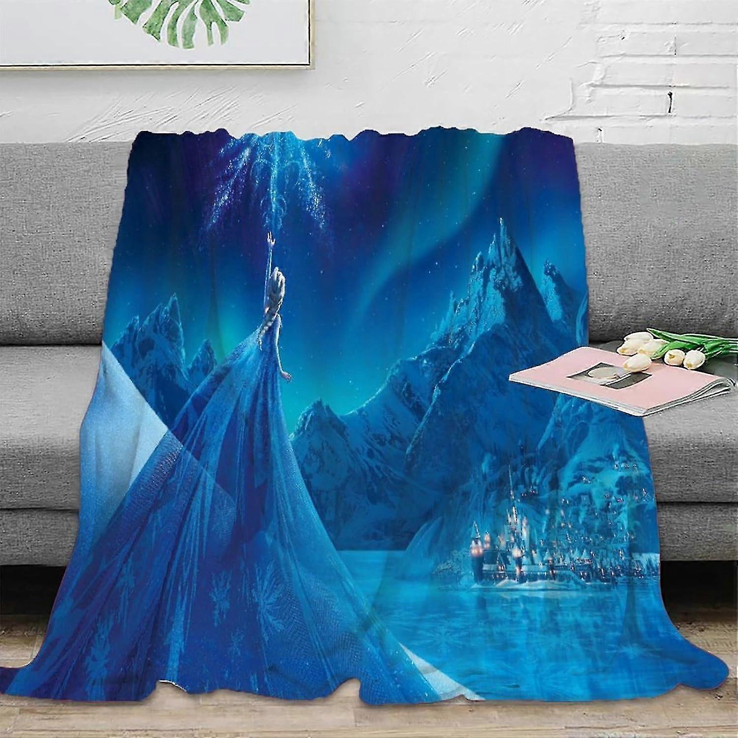 3D Frozen Pattern Flannel Blanket Super Soft Throw Blanket for Autumn/Winter