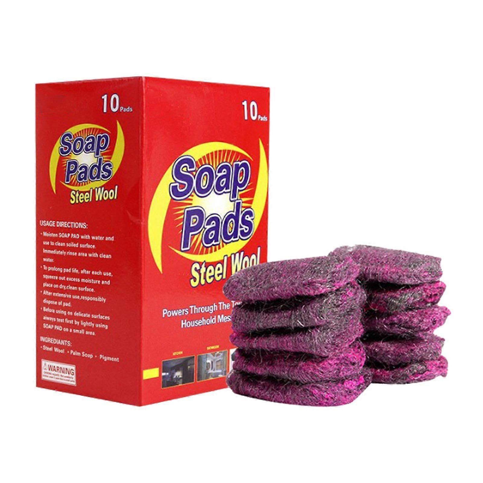Steel Wool Soap Pads, SoapInfused Cleaning Pads for Dishes, NonScratch Scrubber
