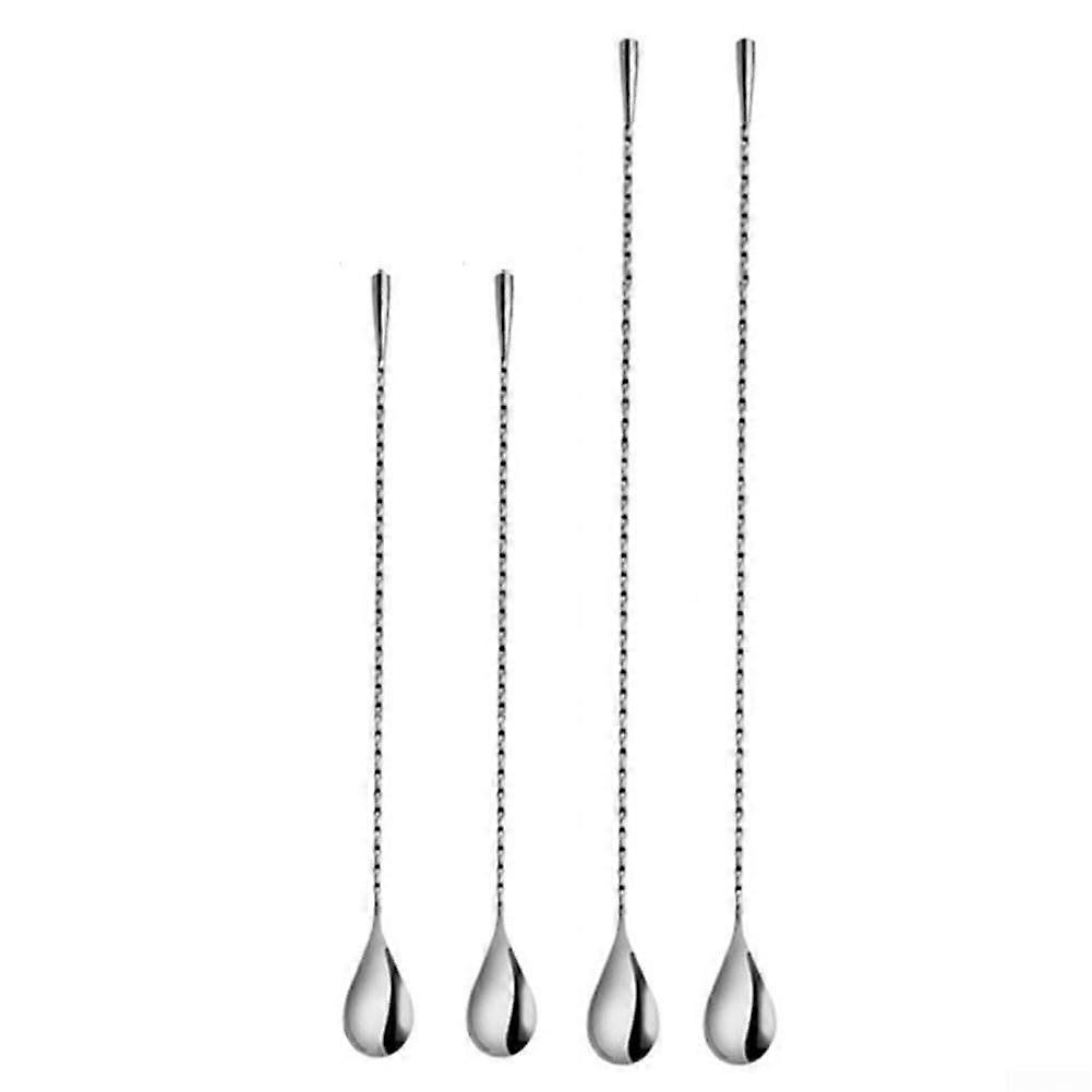 Stainless Steel Mixing Spoons Set Of 2 40 Cm Bartending Tools For Quick Drink Preparation