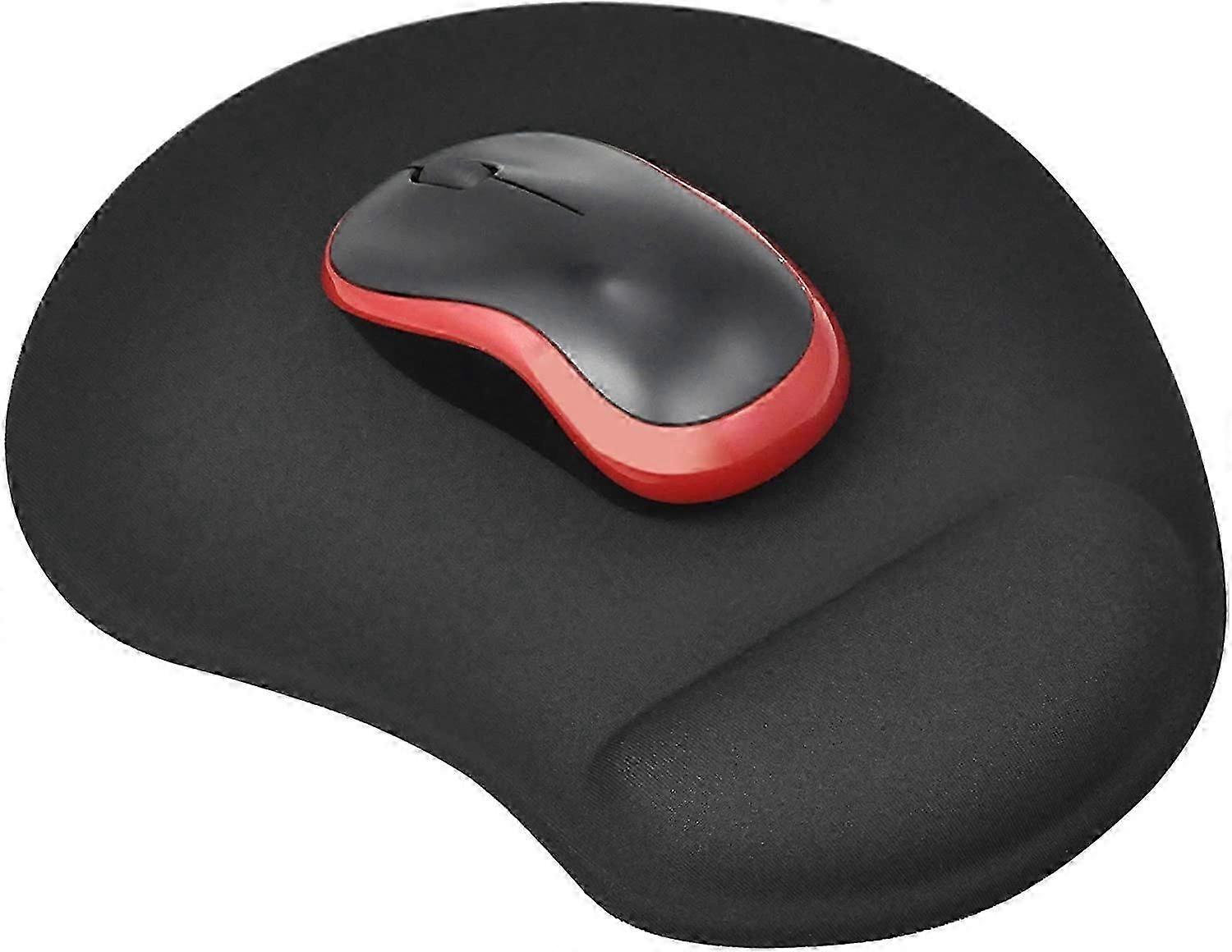 Ergonomic Memory Foam Mouse Pad - Wrist Support for Office & Gaming (Black)
