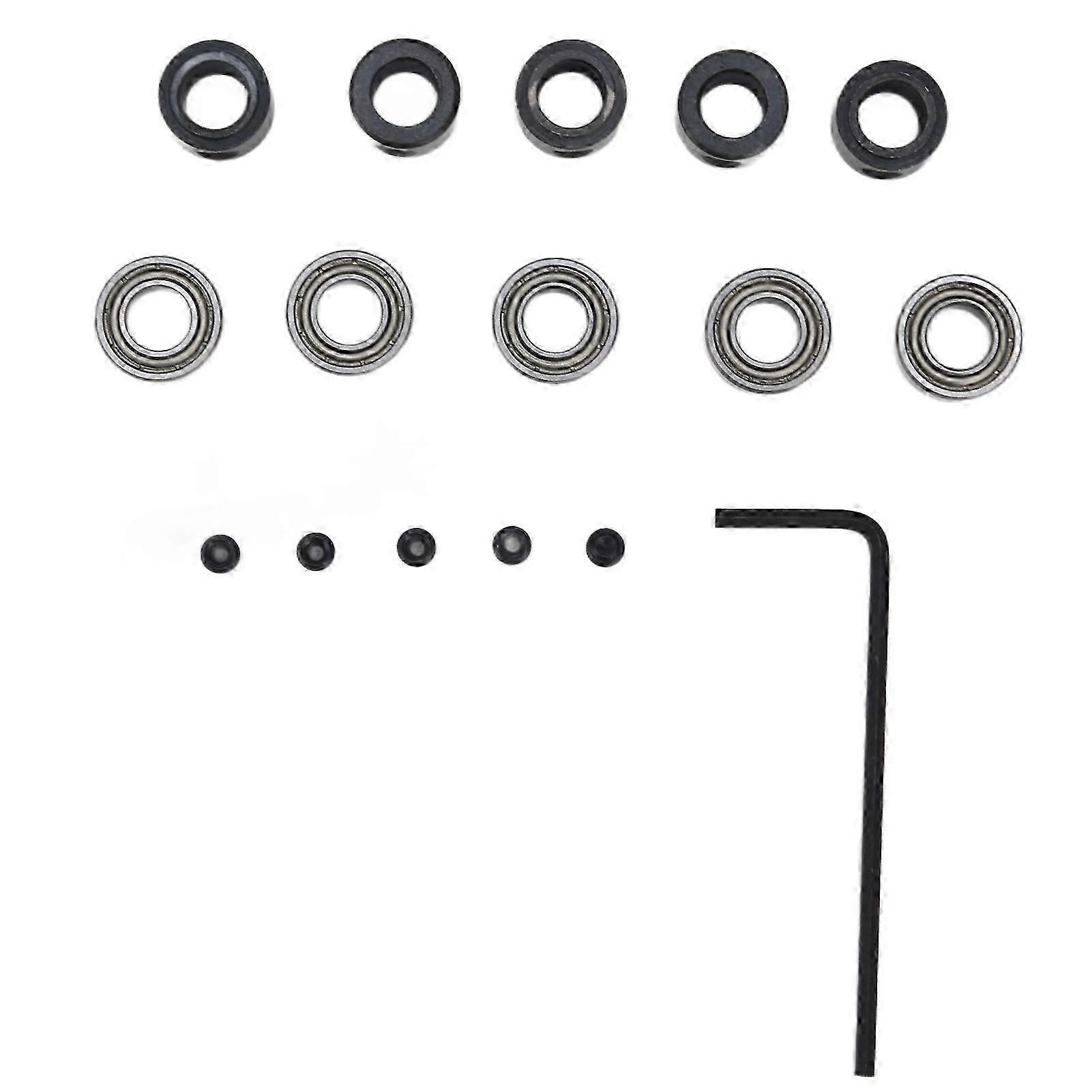 5 Sets Router Bit Bearing Steel Bottom Mounted Ball Guide Tool Set for Replacement