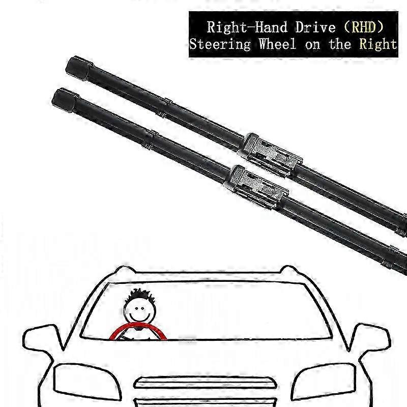 Front Windshield Wiper Blades for 2x Y400 MK2 2018~2023 Suitable for Certain Brands Boneless Frameless Rubber