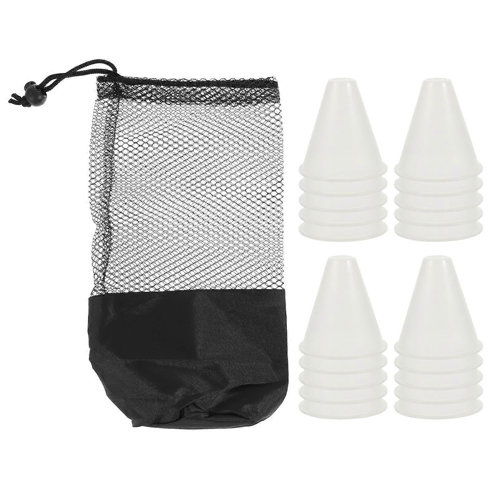 White PE Marker Cones for Roller-skating Practice Lightweight and Stable with 1 Set