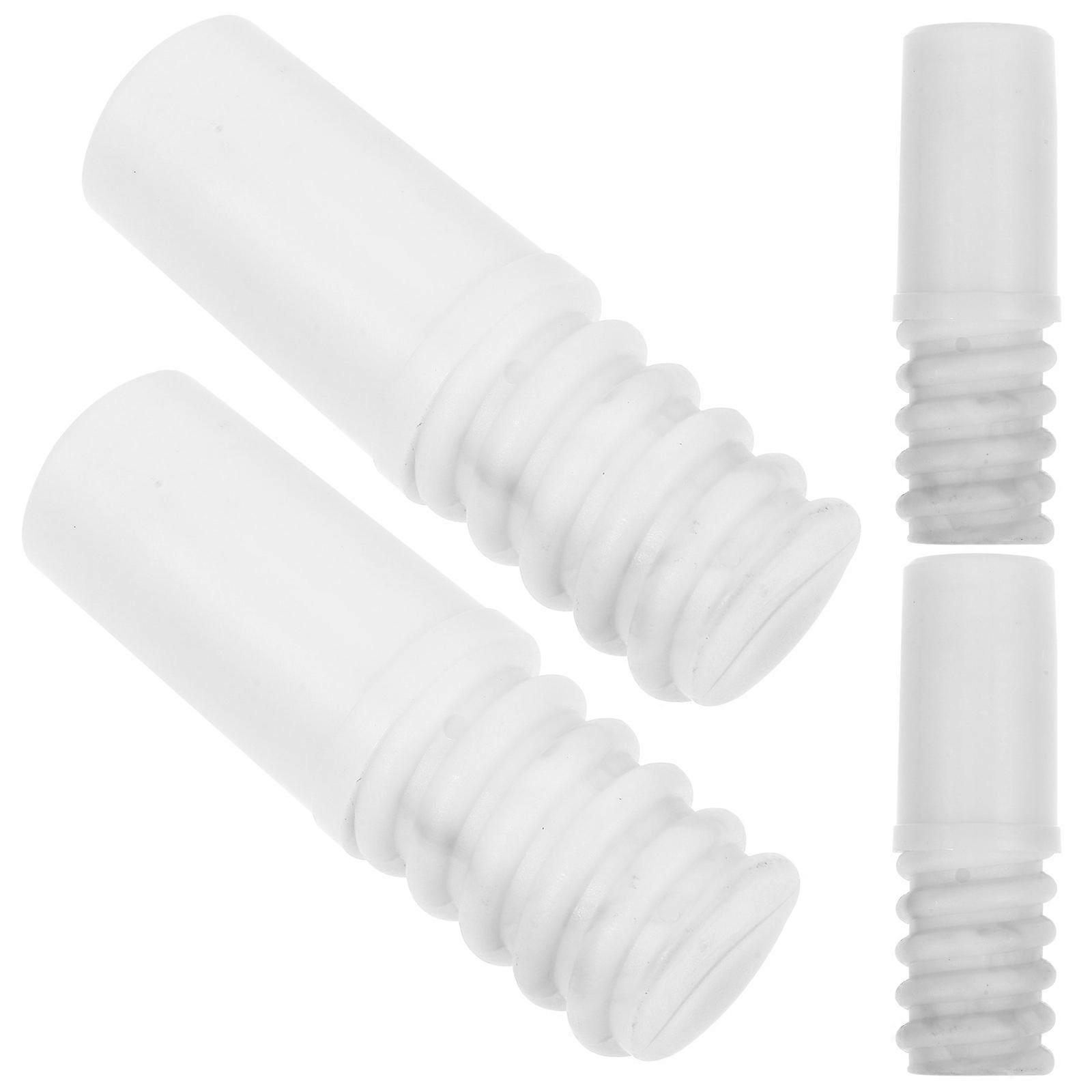 Plastic Threaded Handle Tips Replacement for Extension Poles, Mop Broom Adapter Compatible with Telescopic Metal Rods White, 4pcs Set